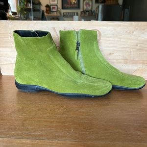 Prada sport booties - green suede size 37 (6.5)